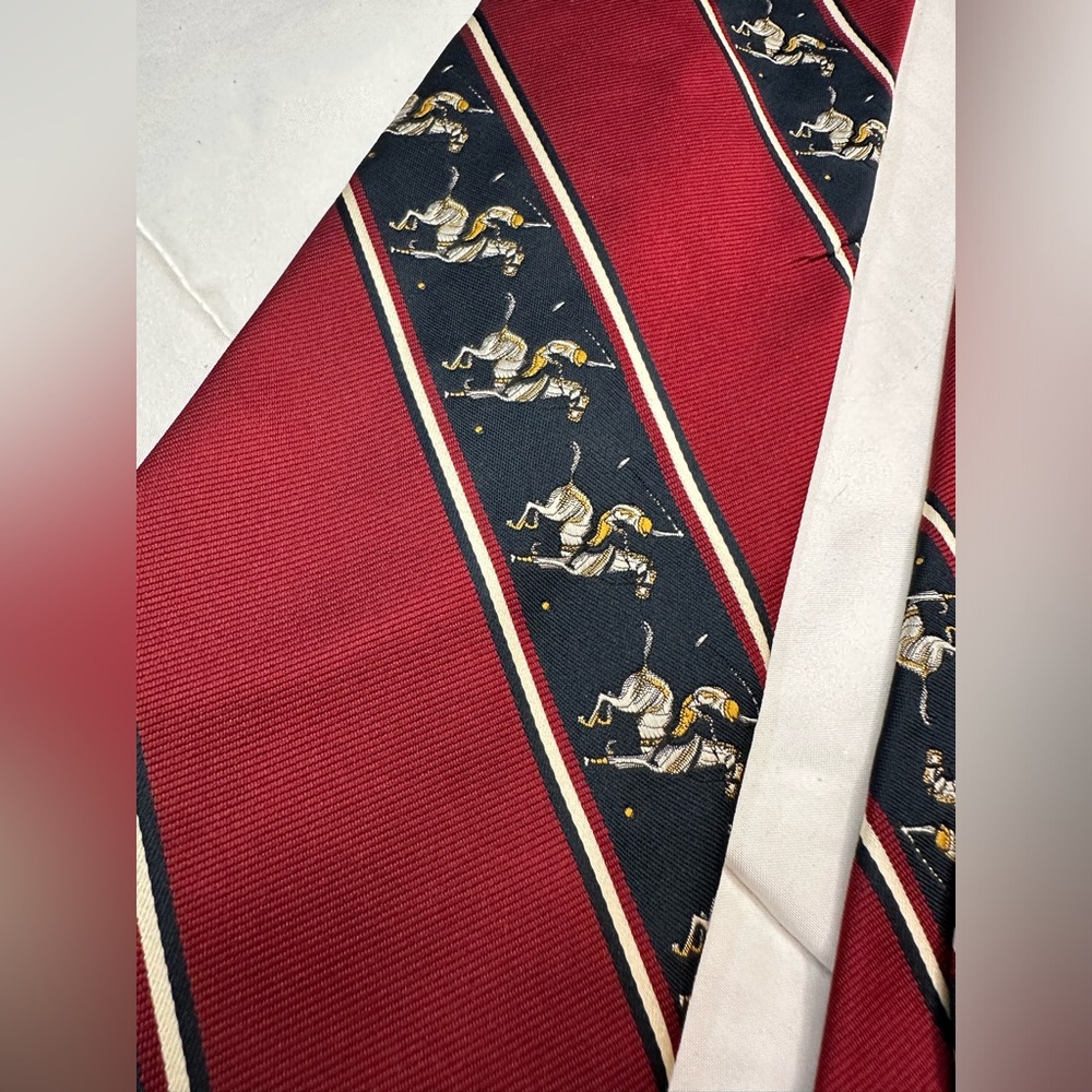 Christian Dior Red and Blue Polo Tie